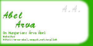 abel arva business card